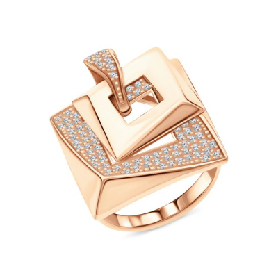 Золотое кольцо с фианитами