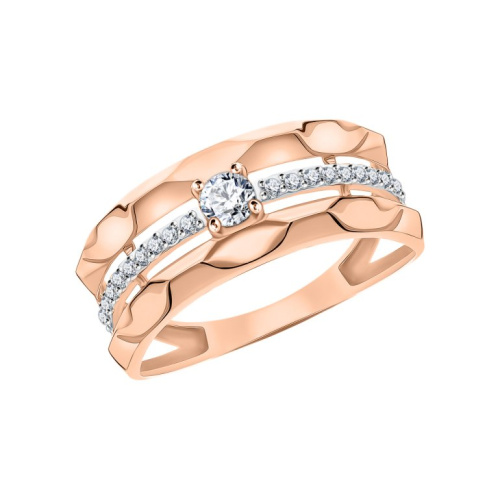 Золотое кольцо с фианитами