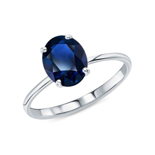 Серебряное кольцо с сапфирами природными