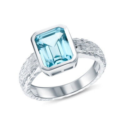 Серебряное кольцо с топазами природными