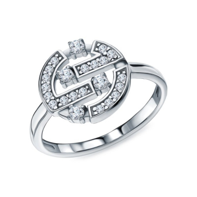 Серебряное кольцо с фианитами