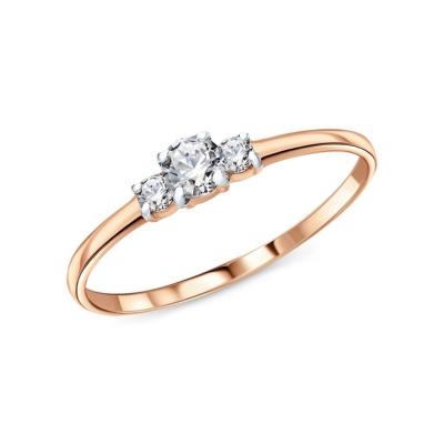 Золотое кольцо с фианитами