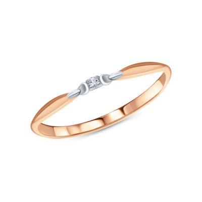 Золотое кольцо с бриллиантами природными