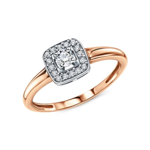 Золотое кольцо с фианитами