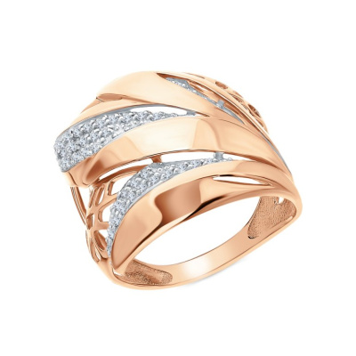 Золотое кольцо с фианитами