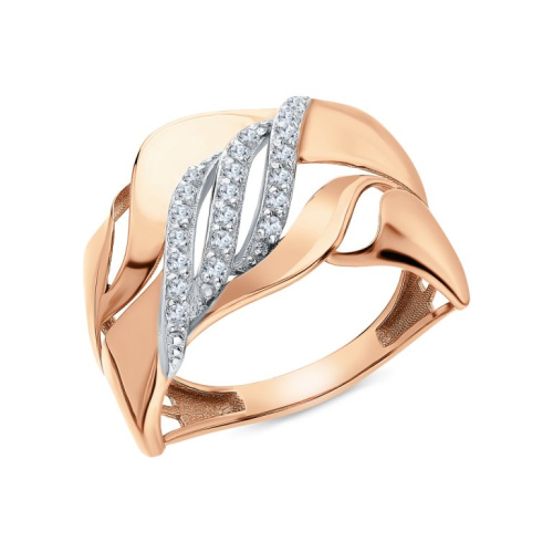 Золотое кольцо с фианитами