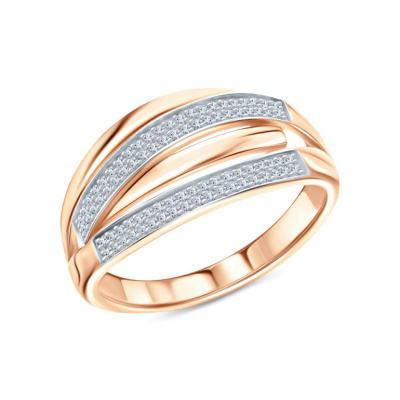 Золотое кольцо с бриллиантами природными