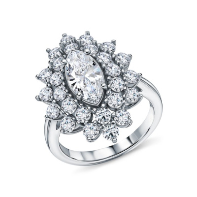 Серебряное кольцо с муассанитами