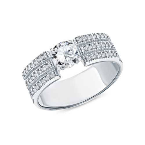 Серебряное кольцо с фианитами