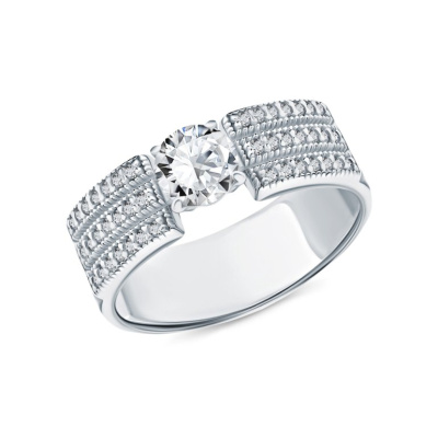 Серебряное кольцо с фианитами