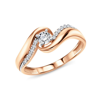 Серебряное кольцо с фианитами