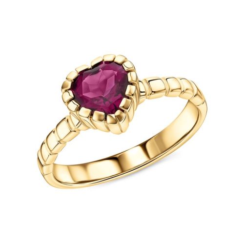 Серебряное кольцо с родолит природными