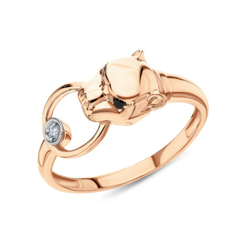 Золотое кольцо с бриллиантами природными