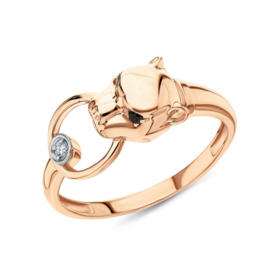 Золотое кольцо с бриллиантами природными