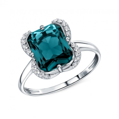 Серебряное кольцо с фианитами