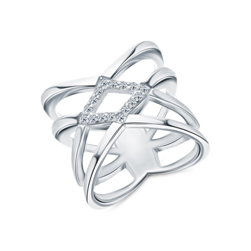 Серебряное кольцо с фианитами