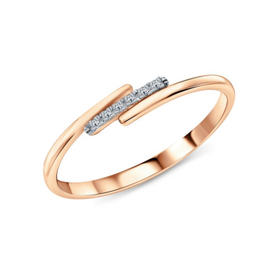 Золотое кольцо с бриллиантами природными