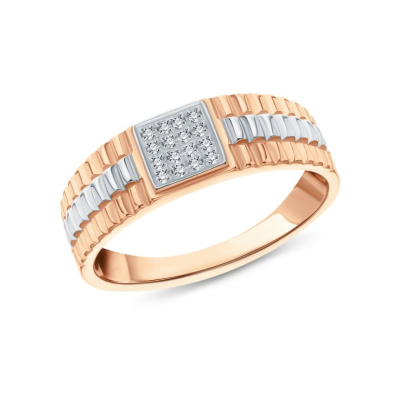 Золотое кольцо с фианитами