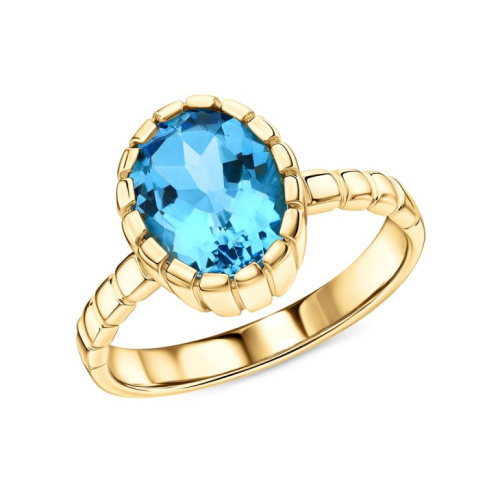 Серебряное кольцо с топазами природными