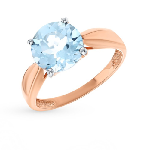 Золотое кольцо с топазом природным