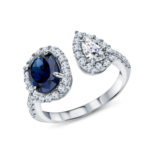 Серебряное кольцо с фианитами