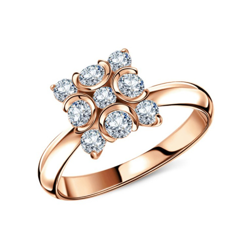 Золотое кольцо с бриллиантами природными