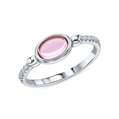 Серебряное кольцо с фианитами и ситаллами