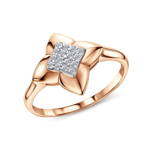 Золотое кольцо с фианитами