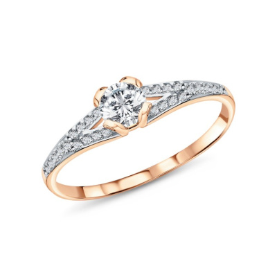 Золотое кольцо с фианитами