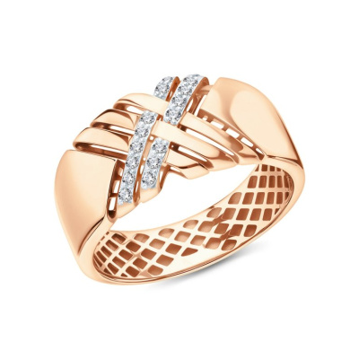 Золотое кольцо с фианитами