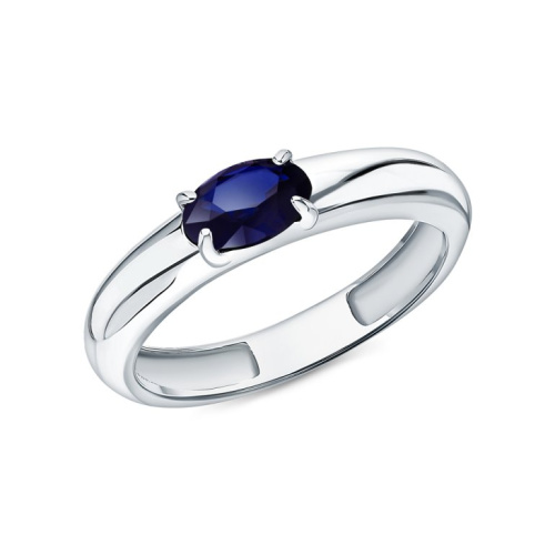 Серебряное кольцо с сапфиром природным