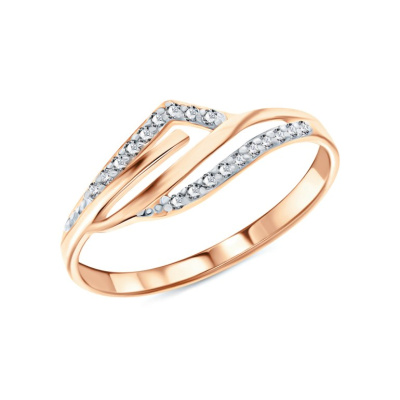 Золотое кольцо с фианитами