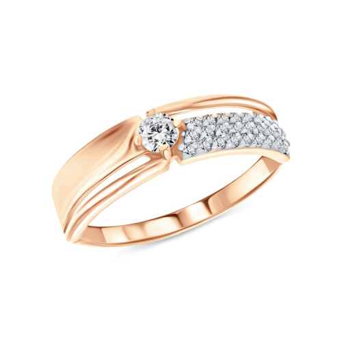 Золотое кольцо с фианитами