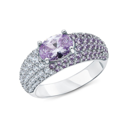 Серебряное кольцо с фианитами