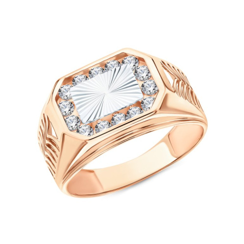 Золотое кольцо с фианитами