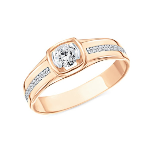 Золотое кольцо с фианитами