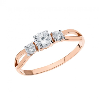 Золотое кольцо с фианитами