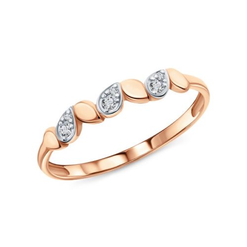 Золотое кольцо с фианитами