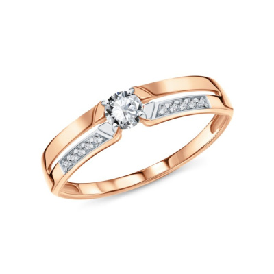 Золотое кольцо с фианитами