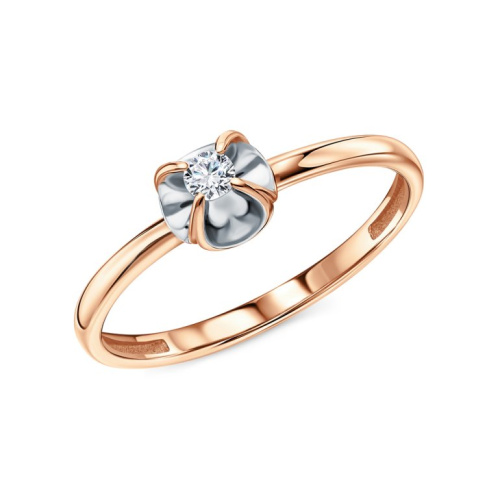 Золотое кольцо с бриллиантами природными