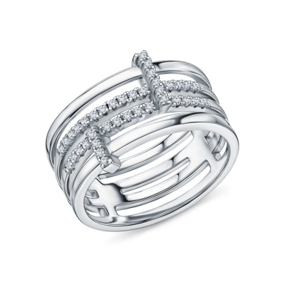 Серебряное кольцо с фианитами