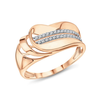 Золотое кольцо с фианитами