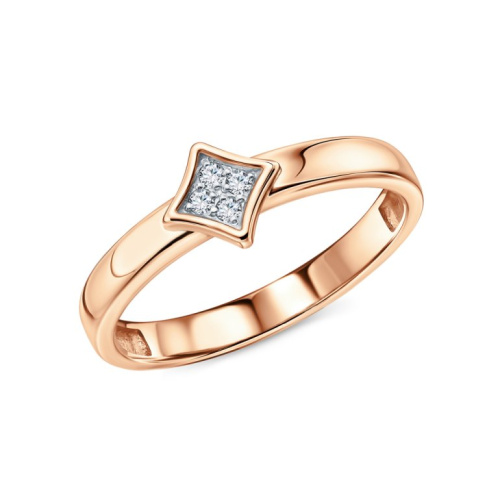 Золотое кольцо с бриллиантами природными