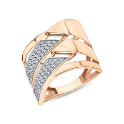 Золотое кольцо с фианитами