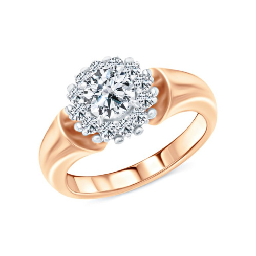 Золотое кольцо с фианитами