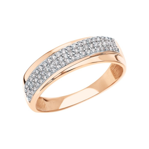 Золотое кольцо с фианитами