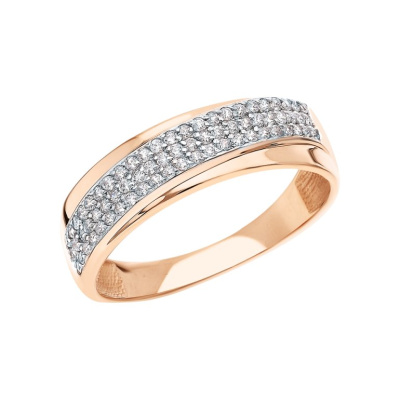 Золотое кольцо с фианитами