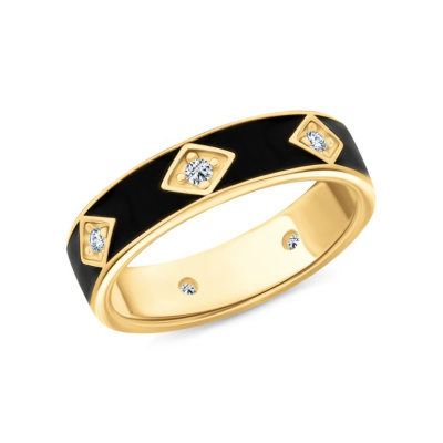 Серебряное кольцо с эмалью и фианитами