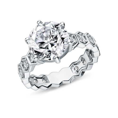 Серебряное кольцо с фианитами