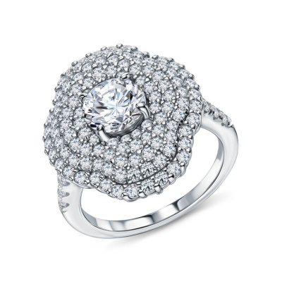 Серебряное кольцо с фианитами